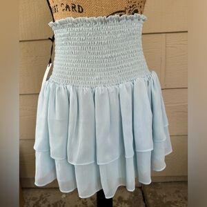 I’m selling this lovers + Friends beautiful mini skirt XS light blue.